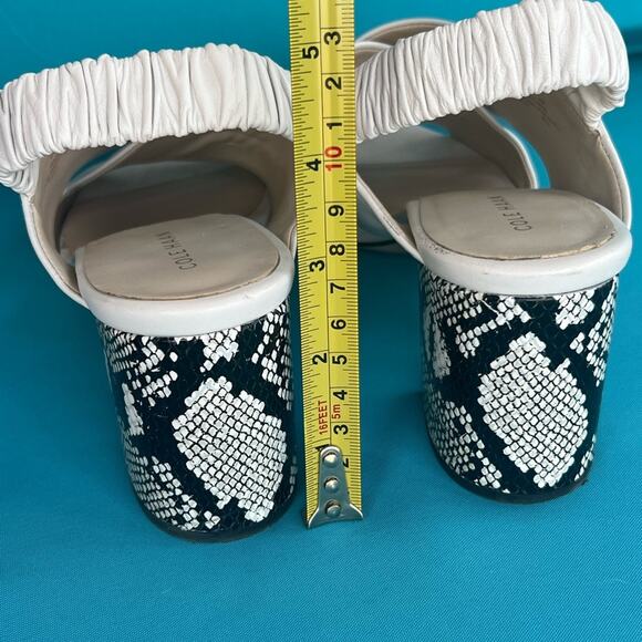 Cole Haan Grand Series Anastasia City White Criss Cross Snake Skin Heels 8B - Picture 5 of 7